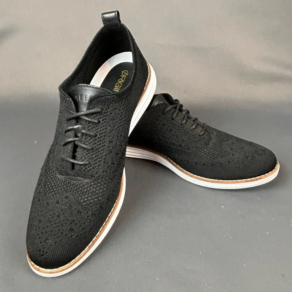 Cole Haan Black Stitchlite Wingtip Oxford Sneaker Shoes Size 8B - Picture 2 of 16
